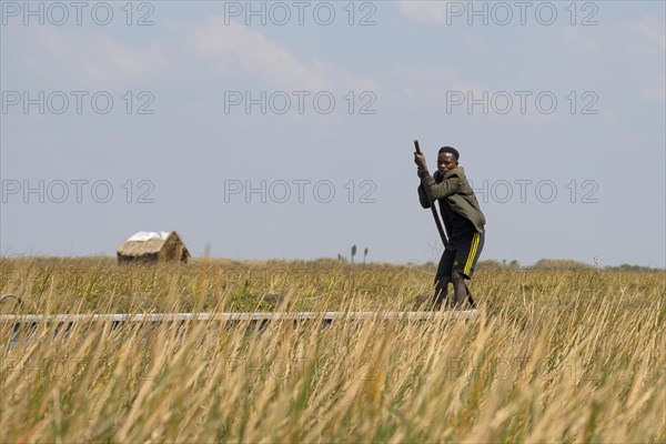 Local man on canoe