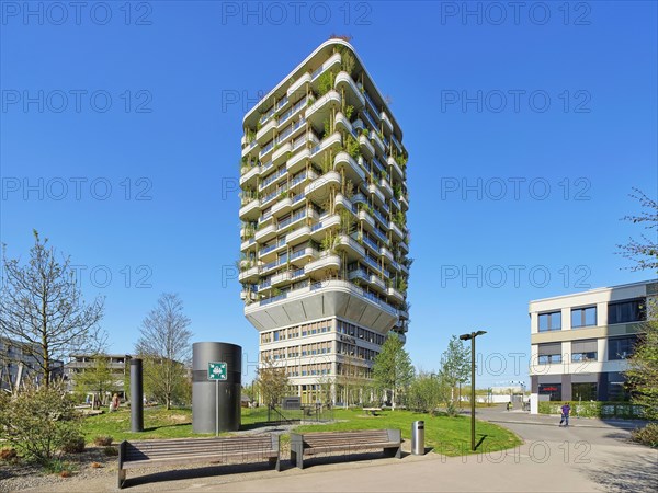 Vertical facade planting on the Aglaya residential tower