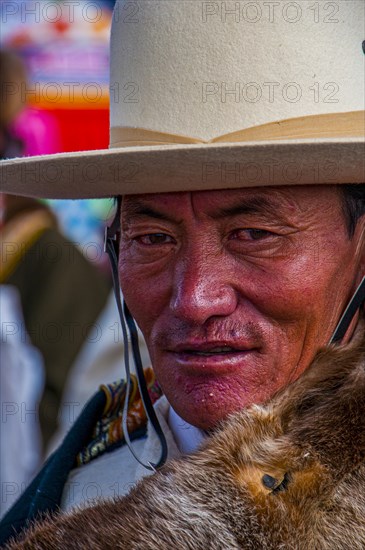 Traditional dressed man on the festival of the tribes in Gerze