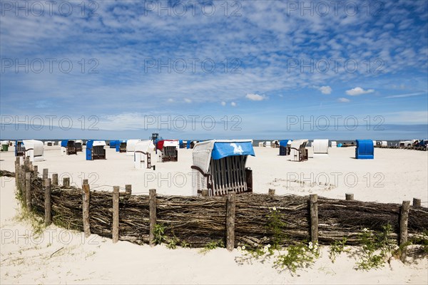 Beach chairs on the sandy beach