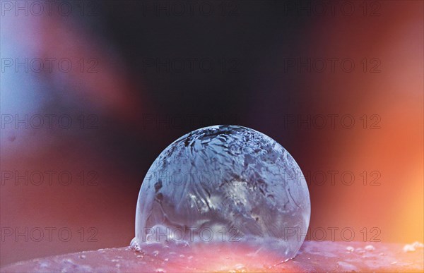 Frozen soap bubble