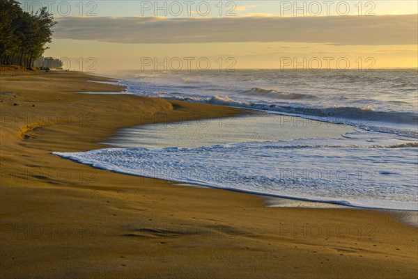 Long sandy beach in Manakara on the east coast of Madagascar