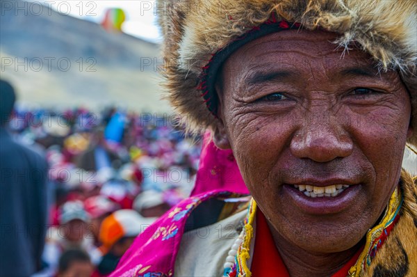 Traditional dressed man on the festival of the tribes in Gerze