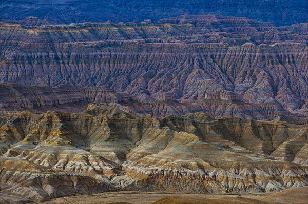 Eroded mud landscape in the kingdom of Guge