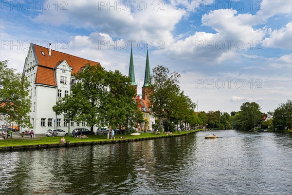 River Trave in the Unesco world heritage site Luebeck