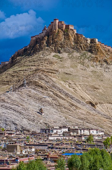 The old tibetan quarter before the Dzong