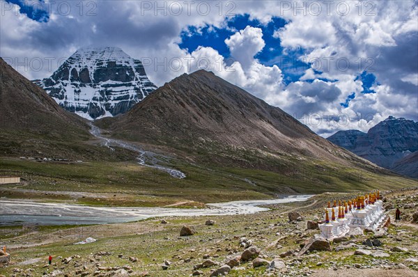 Stupas on the Kailash Kora before Mount Kailash