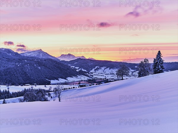 View of Lake Aegeri behind Rigi and Pilatus