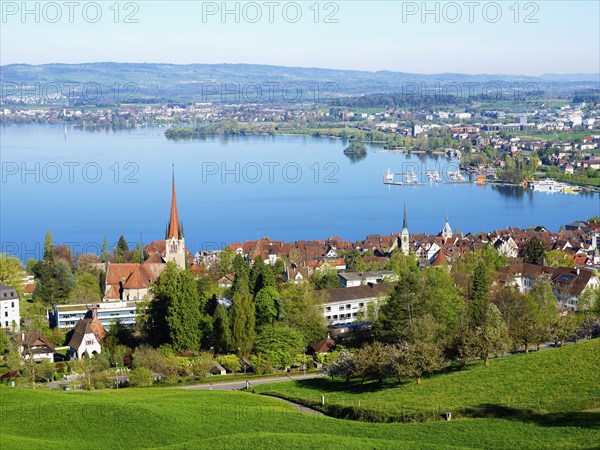 View of the old town and Lake Zug