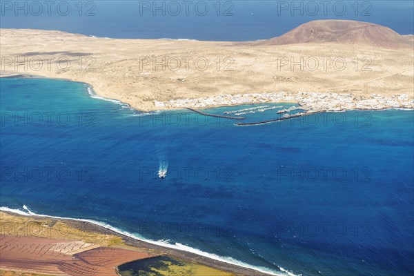 Graciosa island seen from Miraror del Rio viewpoint on Lanzarote Island