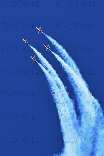 Formation flight of the Patrouille Suisse with the Northrop F-5E Tiger II