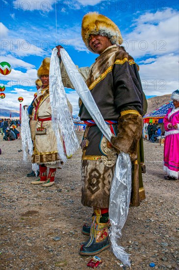 Traditional dressed man on the festival of the tribes in Gerze