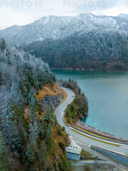 Road by the water in winter