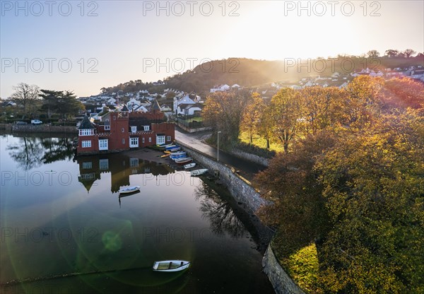 Keyworth Place and River Teign from a drone