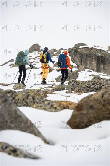 Ski tourers in winter