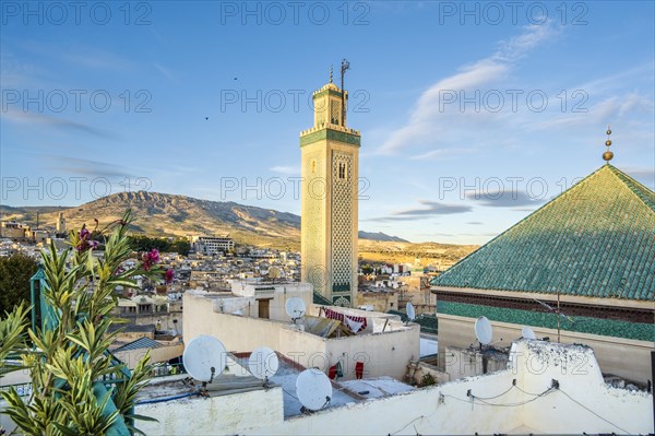 Famous al-Qarawiyyin mosque and University in heart of historic downtown of Fez