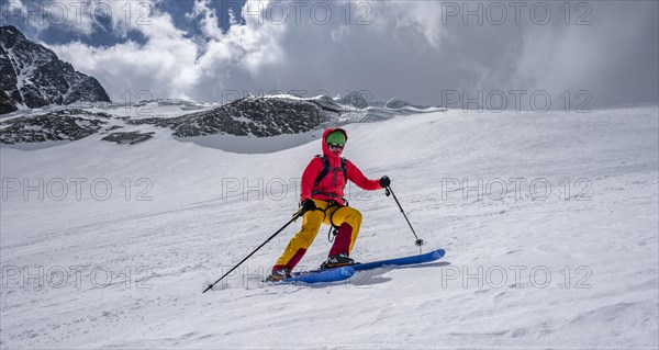 Ski tourers on the descent at Alpeiner Ferner