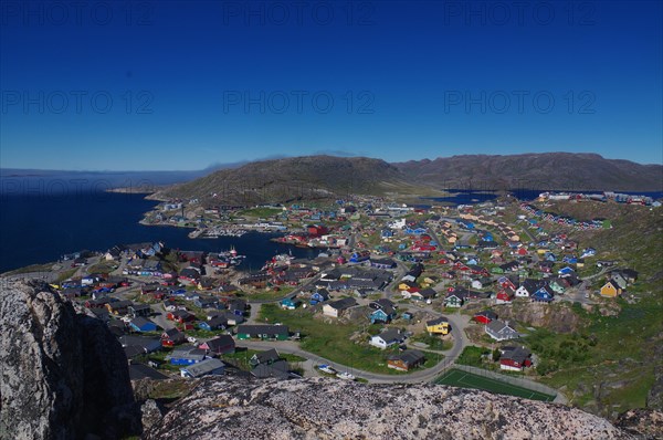 View over colourful houses