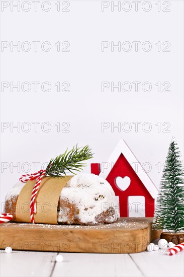 Traditional German Stollen cake