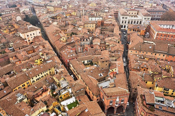 View from the Asinelli Tower over the roofs of the old town