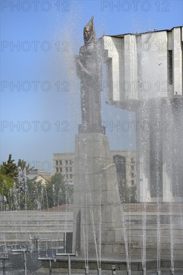 Kyrgyz National Philharmonic house and fountain