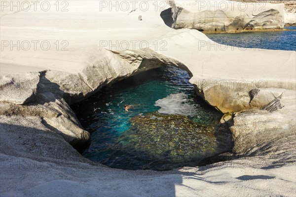 Volcanic Rock formations and stone bridge of Sarakiniko