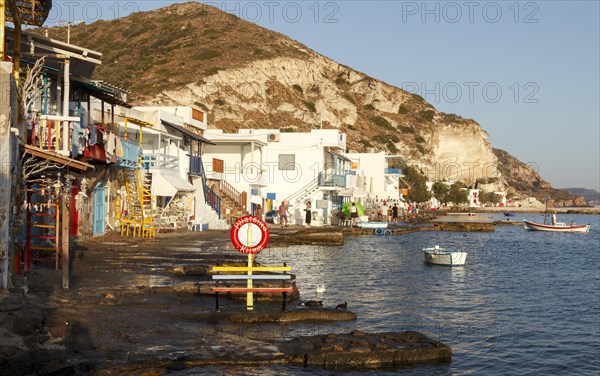 The Quaint Fishing Village with the Colorful Syrmata Boathouses in the small village of Klima on the island of Milos