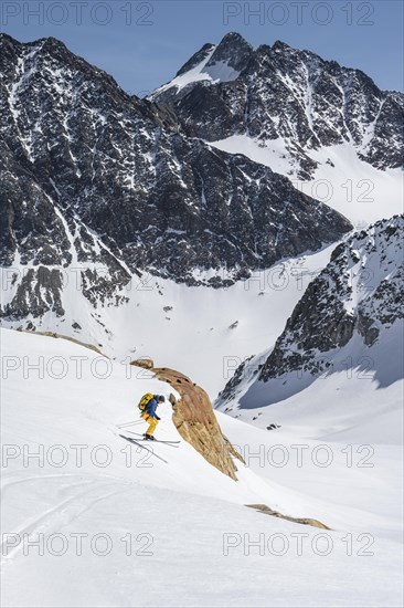 Ski tourers on the descent