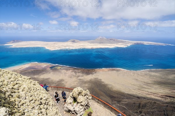 Graciosa island seen from Miraror del Rio viewpoint on Lanzarote Island