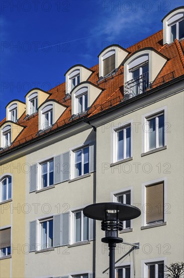 House facade with dormers