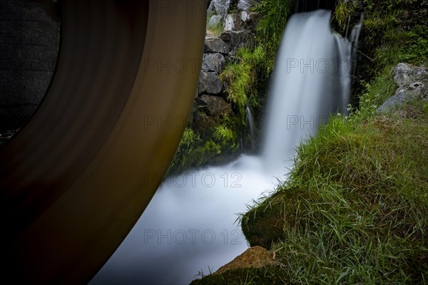 Turning water wheel with small stream