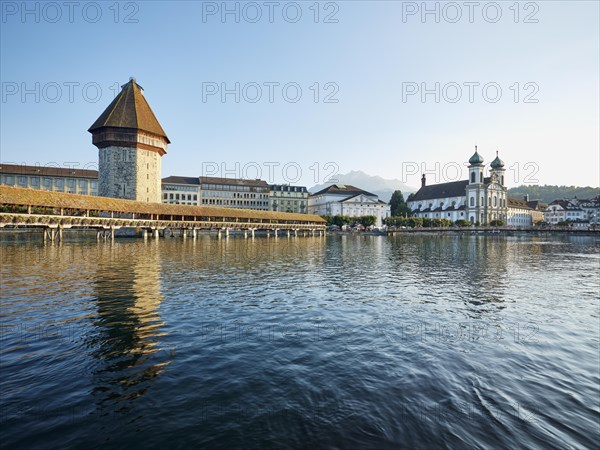 Chapel Bridge and Jesuit Church on the Reuss