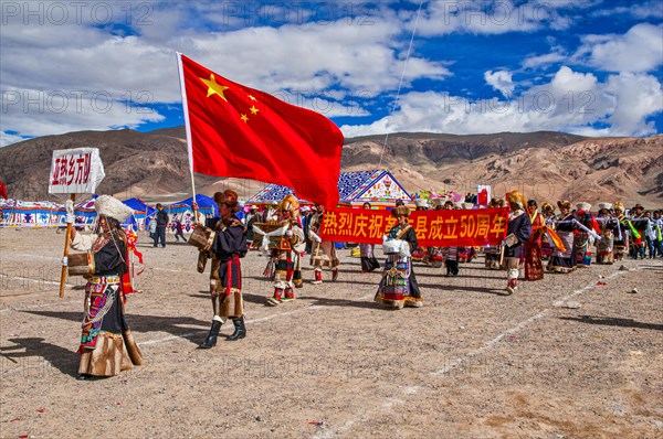 Traditional festival of the tribes in Gerze Western Tibet