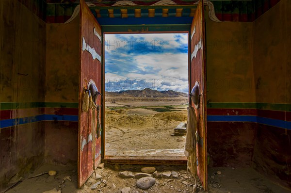 Entrance to an old temple in the kingdom of Guge