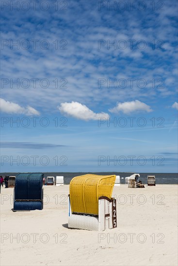 Beach chairs on the sandy beach