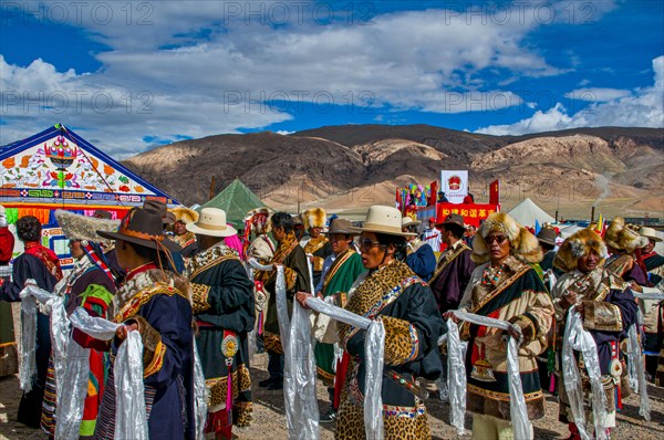 Traditional festival of the tribes in Gerze Western Tibet