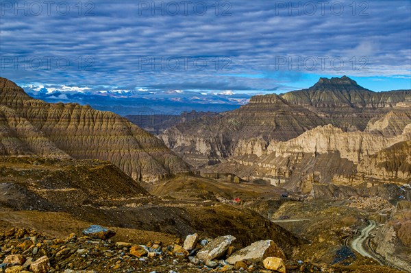 Eroded mud landscape in the kingdom of Guge