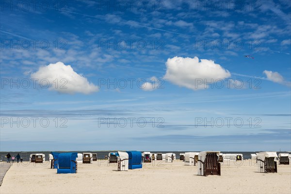 Beach chairs on the sandy beach