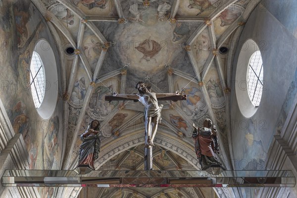 Crucifixion group below the vault of the monastery church of St. Lambert