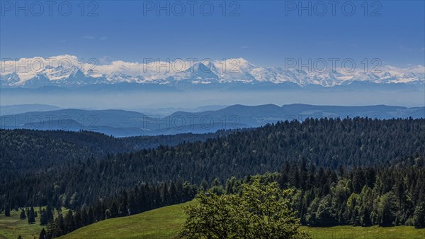 Panoramic view of the north face of the Eiger in Switzerland