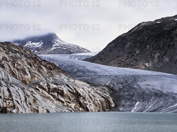 Rhone glacier with glacial lake