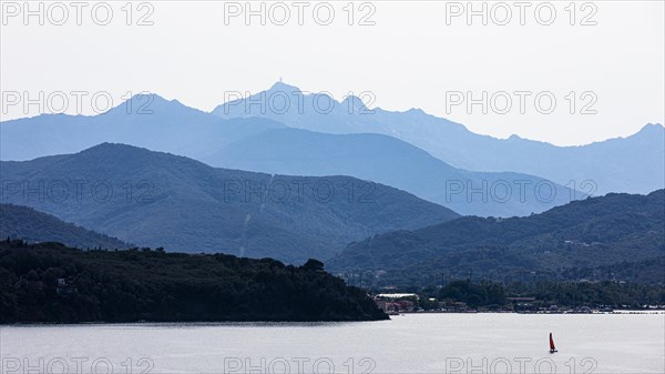 Sailing boat in the bay of Portoferraio