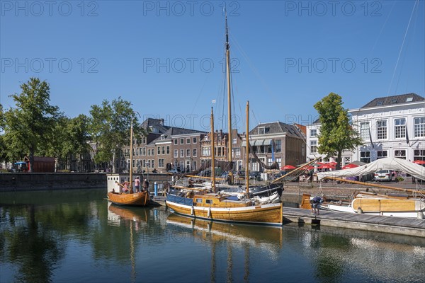 Historic ships in the museum harbour at the Old Harbour