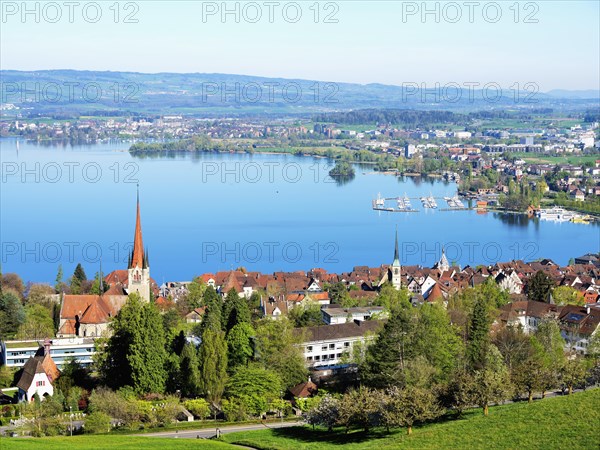 View of the old town and Lake Zug