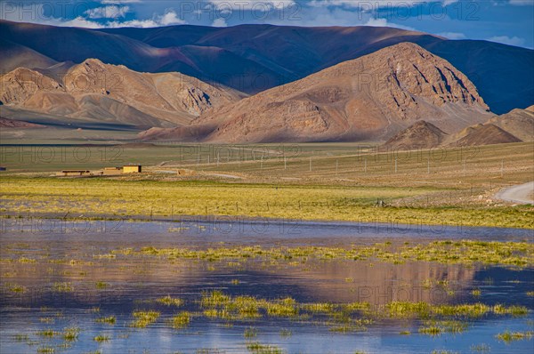 Beautiful mountain lake along the road from Ali and Gerze