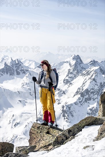 Mountaineer at the summit of the Sulzkogel