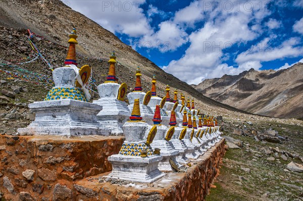 Stupas on the Kailash Kora before Mount Kailash