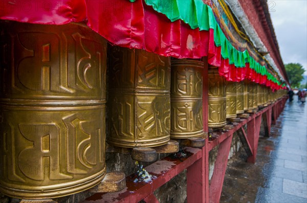 Praying wheels around the Potala in Lhasa