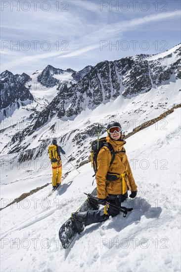 Splitboarders on the descent