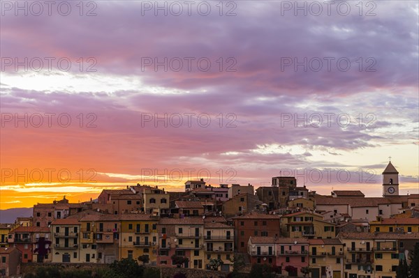 Evening mood over the idyllic mountain village of Capoliveri